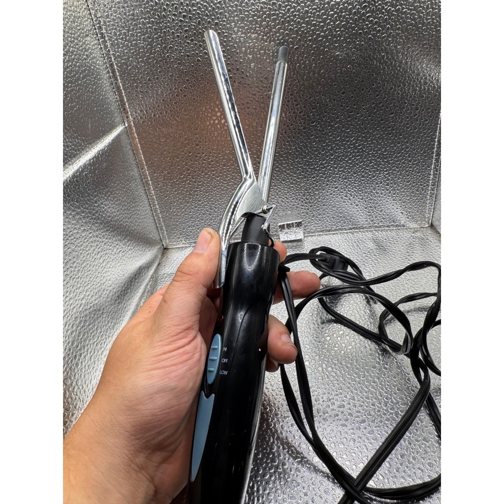 Belson Pro Slim Chrome Curling Iron Black Blue NBPC2011DI High Low Heat